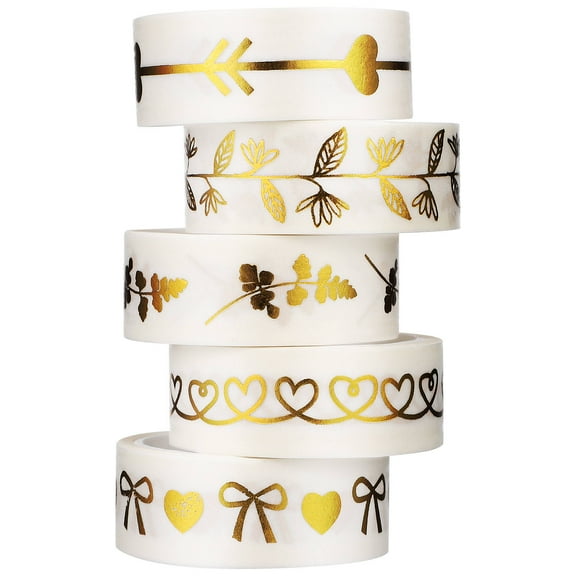 GOOHOCHY Decorative Tape for Crafts Made of Paper in Assorted Color with Strong Adhesion for DIY and Decoration 5 Rolls