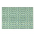 thumbnail image 1 of Ikat Cutting Board, Ogee Pattern in Indonesian Weave Art Style Vibrant Colors Motif, Decorative Tempered Glass Cutting and Serving Board, Small Size, Mint Green Yellow Green, by Ambesonne, 1 of 1