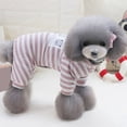 thumbnail image 1 of Cheers Thin Teddy Cartoon Pattern Cross Striped Four-legged Dog Clothes Pet Homewear, 1 of 2