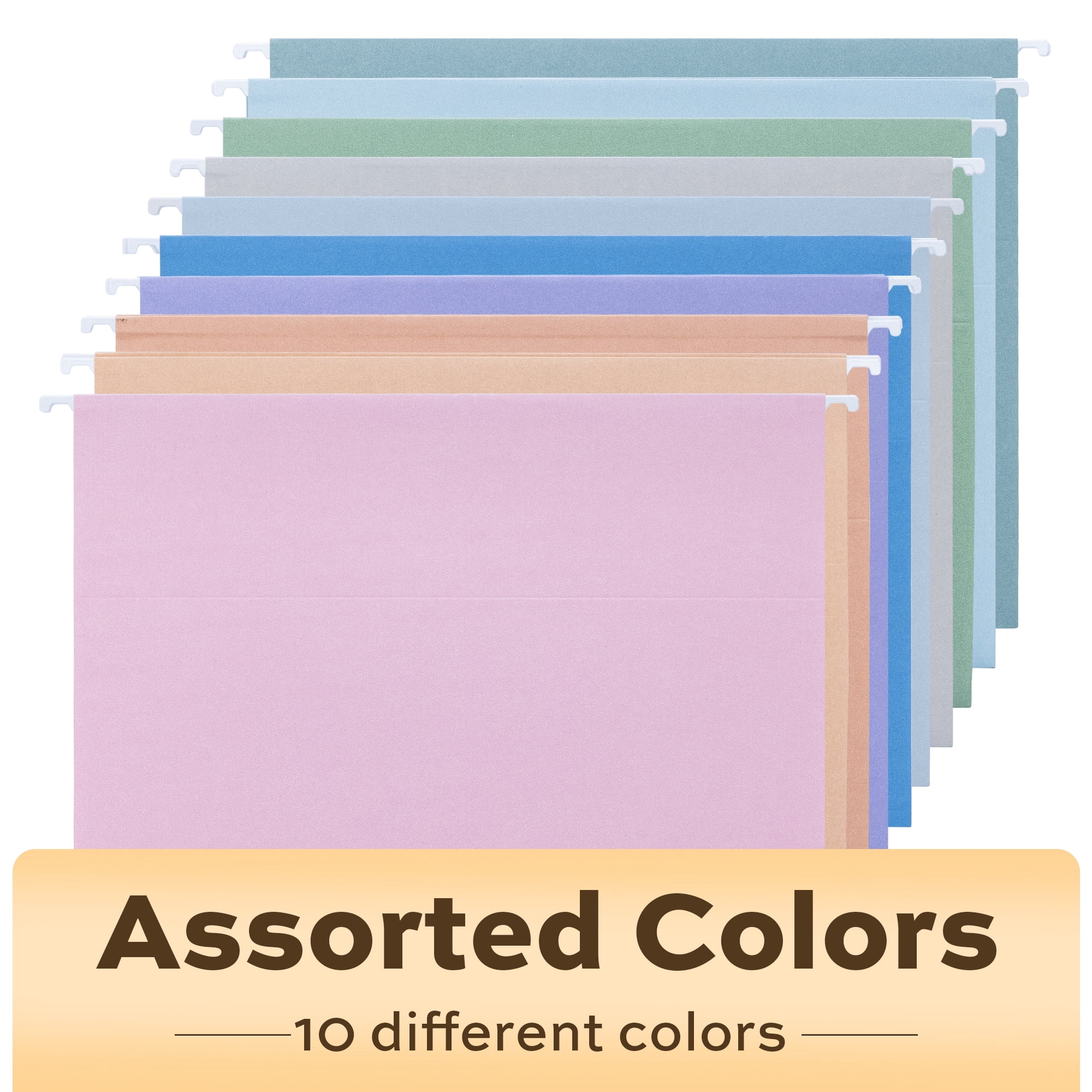 Deli 100 Pack Hanging File Folders, Letter Size, Assorted Colors with 1/5-Cut Adjustable Tab, Stay Organized for Your Home and Office