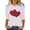 White, variant on Women's Fashion Casual Valentine's Day Printed Round Neck Three Quarter Sleeve T-Shirt Top for Seasonal Comfort Oversized T-shirts Short Sleeve Crewneck Casual Tops