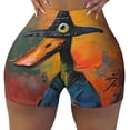thumbnail image 2 of Picia Abstract Funny Duck Printed Workout Shorts for Women Seamless Scrunch Butt Lifting High Waisted Yoga Gym Booty Running Moisture-wicking Short Pants-Small, 2 of 9