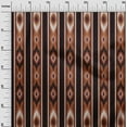 thumbnail image 2 of oneOone Georgette Viscose Rust Brown Fabric Stripe & Ikat Ethnic Dress Material Fabric Print Fabric By The Yard 42 Inch Wide, 2 of 4