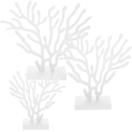 PAMINGONO 3Pcs Set Decorative Corals Beach Decoration Natural Wood Material Coastal Decor Accents Tabletop