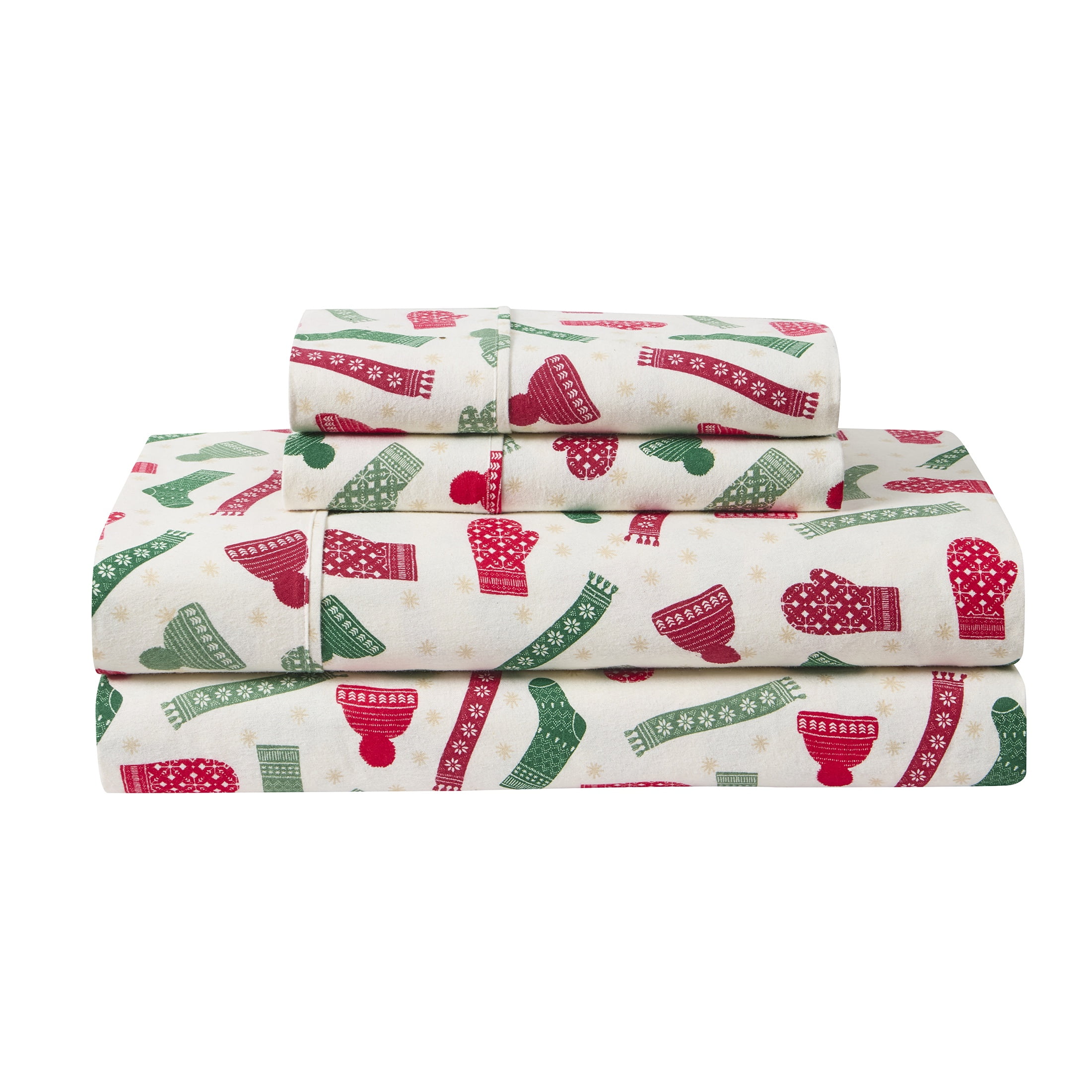 Hallmark Winters 3-Piece Adult Multi Brushed Cotton Flannel Bed Sheet Set, Twin