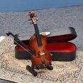 thumbnail image 1 of Casa de de Violín Accs en Miniatura DIY Juguete Artesanía de Modelo Casa de Instrumento Musical con caja Salvador Mini violín de casa de muñecas, 1 of 7