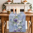 thumbnail image 2 of Purple White Flowers Table Runner 90 Inches Long,Spring Farmhouse Botanical Floral Cotton Linen Table Runners Dresser Scarves,Fabric Tabletop Scarf Furniture Cover for Home Dinner Party 13"x90", 2 of 9