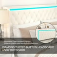 thumbnail image 4 of Queen Platform Bed Frame with High Headboard, Velvet Upholstery, Deep Tufted Buttons, Adjustable LED Light, Wide Wingbacks Bed,No Box Spring Needed,Beige, 4 of 8
