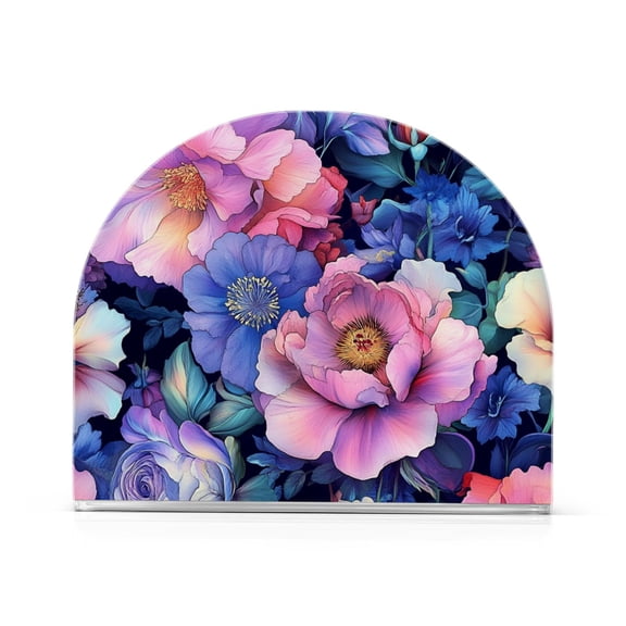 Yayeee Napkin Holder for Table Kitchen Paper Tissue Organization, Colorful Art Flowers