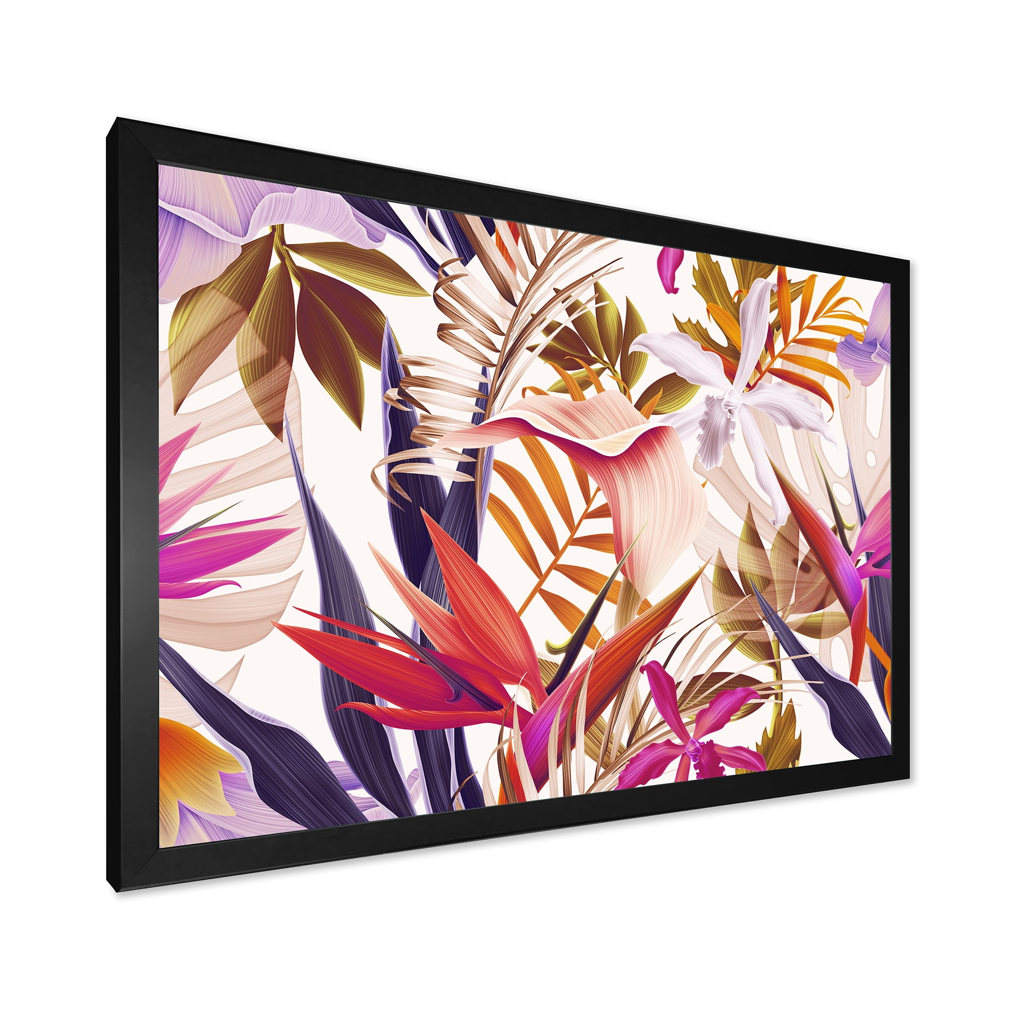 Designart 'VIntage Tropical Flowers III' Traditional Framed Art Print