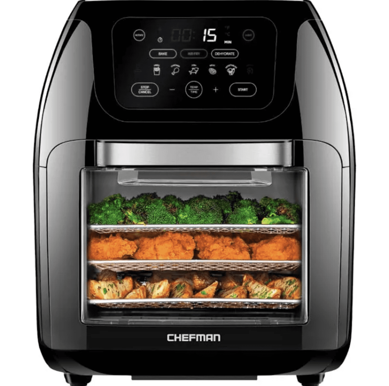 Restored Chefman 10-Liter Digital Multifunction Air Fryer Plus Rotisserie, Dehydrator, Oven (Refurbished)