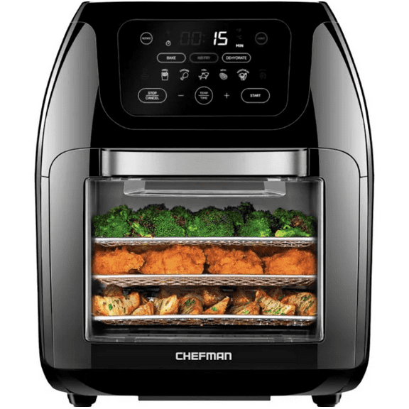 Restored Chefman 10-Liter Digital Multifunction Air Fryer Plus Rotisserie, Dehydrator, Oven (Refurbished)