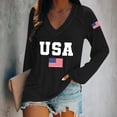 thumbnail image 4 of LEKODE USA Shirt for Women American Flag T-Shirts 1776 4th of July Patriotic Long Sleeve Tops Black L, 4 of 5