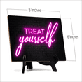 thumbnail image 4 of Treat Yourself Neon Style (8x6") Table Sign With Acrylic Easel | Live Streaming Recording Neon Decoration | For Gamers, 4 of 4
