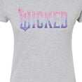 thumbnail image 3 of Wicked: Part 2 -  Floral Ombre Logo - Juniors Fitted Short Sleeve Graphic T-Shirt, 3 of 5