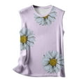 thumbnail image 4 of Frostluinai Savings Clearance 2023! Women Plus Size Tanks Tops Summer Sleeveless Casual Boho Shirts Sunflower Graphic Print Tunics O-neck Tee Camis, 4 of 4