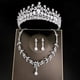 thumbnail image 3 of Wedding Wedding Tiaras Crown Set with Earrings Kit & Necklac Handmade Luxury Crystal Hair Accessories Silver, 3 of 3