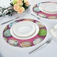 thumbnail image 4 of SKYSONIC Easter Bunny Eggs Round Placemats for Dining Table Non-Slip Heat-Resistant Polyester Table Mats 4 pack Washable Table Mats for Kitchen Dining Table Decoration, 4 of 5