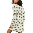 thumbnail image 2 of joogoo Green Bows Women's Long Sleeve Nightgown Sleepwear L, 2 of 8