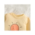 thumbnail image 4 of Qiylii Infant Baby Romper, Long Sleeve Cartoon Sun Pattern Triangle Bodysuit,0-24M, 4 of 9