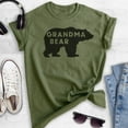 thumbnail image 2 of Grandma Bear T-shirt, Unisex Women's Shirt, Grandma Shirt, Grandmother Shirt, Heather Military Green, Medium, 2 of 6