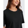 thumbnail image 4 of Remera CRZ YOGA Crop Top Deportiva de Algodón Pima Negra XL, 4 of 6