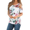 thumbnail image 1 of Blouse Décontractée pour Femmes Manches Courtes Mode Imprimée Col Rond T-Shirts Chemise, 1 of 8