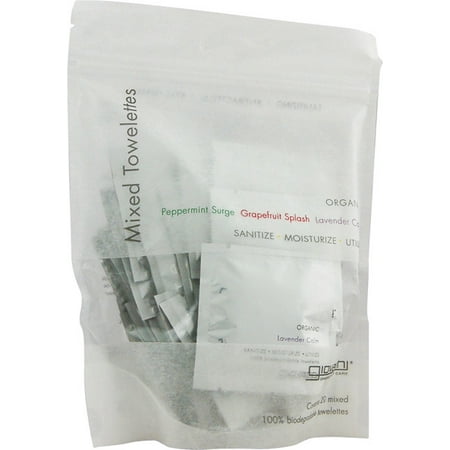 GIOVANNI Mixed Scents Sanitizing Towelettes - 20 Individually Wrapped Towelettes Grapefruit, Lavender, Peppermint Disposable Moist Towelettes (Pack of 1)