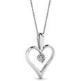 thumbnail image 3 of 14K Gold 1/10 Carat Round Cut Lab Grown Diamond Solitaire Heart Necklace Pendant With 18" Chain, 3 of 6