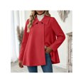 thumbnail image 2 of Zynoxe Womens Jackets With Buttons Classic Lapel Collar Winter Jackets for Women Loose Long Sleeve Mid‑Length Open Front Coat Versatile Solid Color Casual Outerwear Coat 2 Ways To Wear M, 2 of 10