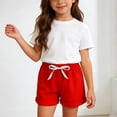 thumbnail image 6 of HAOTAGS Girls Casual Shorts Summer Elastic Waist and Breathable Shorts for Playtime, Lounging and Everyday Comfort Red Size 3 Years, 6 of 8