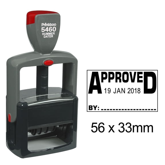 Printtoo Heavy Duty Dater Stamp With Approved By Text Self Inking Document Date Rubber Stamp-Black