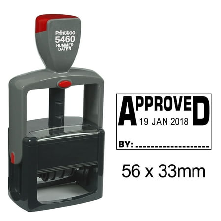 Printtoo Heavy Duty Dater Stamp With Approved By Text Self Inking Document Date Rubber Stamp-Black