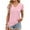 Pink, variant on Kukoosong Women's Casual Solid Color V-Neck Short Sleeve Crop T-Shirt Pull-On Slim Fit for Summer Fashion Comfortable Women's T-Shirts