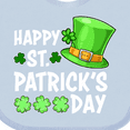 thumbnail image 4 of Inktastic Happy St. Patrick's Day Green Hat and Clovers Boys or Girls Baby Bib, 4 of 4