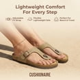 thumbnail image 2 of Cushionaire Leah Thong Sandals for Women - Cork Footbed Flip Flops for Women with Memory Foam and Adjustable Buckle Strap, 2 of 10