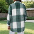 thumbnail image 4 of Jxximdong Fashion Coat for Women, Plush Coat Long Sleeve Plaid with Pocket Loose Coat, Women's Coats Green, 4 of 7