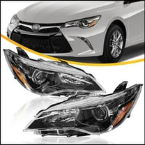 Black Headlights Headlamp For 2015 2016 2017 Toyota Camry LE SE XLE XSE PAIR