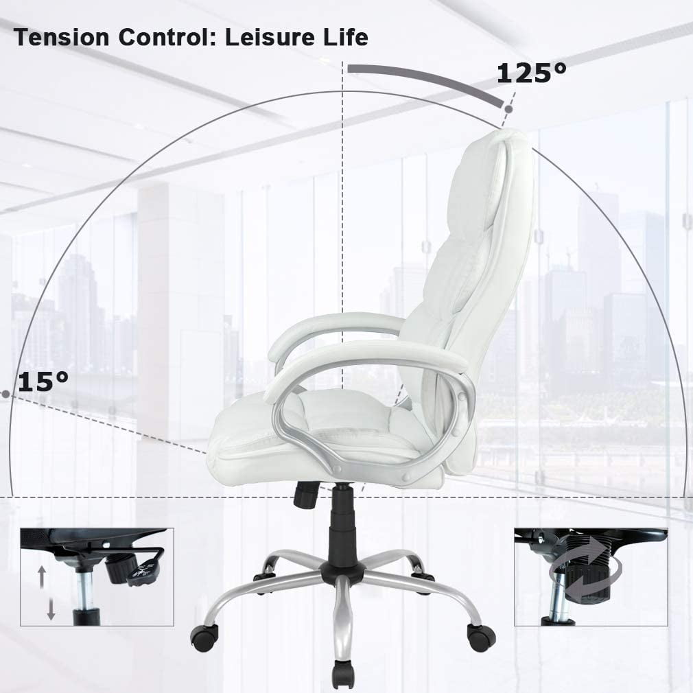 BestOffice Ergonomic Office Chair, Lumbar Support, Rolling Swivel for Men, Women(White)