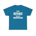 thumbnail image 2 of In my Defence I Was Left Unsupervised-Funny Shirt Unisex Heavy Cotton Tee, 2 of 7