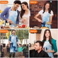 thumbnail image 4 of Blue Wave Marble Pattern Apron-Garden Aprons for Women with Pockets-Cotton Linen Waterproof Kitchen Cooking Gardening Aprons Adjustable for Kitchen,Cooking,BBQ and Salon 33x27 Inch, 4 of 7