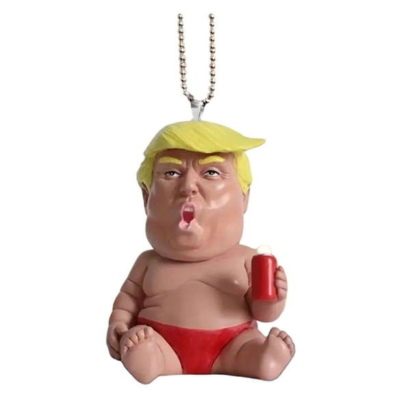 ZYHARUKO Acrylic Keychain Presidential Election Pendant Comical Donald Car Key Hanging Decors Backpack Hanging Decoration