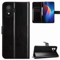 thumbnail image 4 of Wallet Case for TCL K70 SE 4G with Card Holder, PU Leather Flip Phone Case with Kickstand Magnetic Closure Wrist Strap Black, 4 of 5