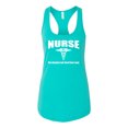 thumbnail image 2 of Nurse the Hardest Job You'll Ever Love | Womens Pop Culture Jersey Racerback Tank Top, Tahiti Blue, Small, 2 of 3