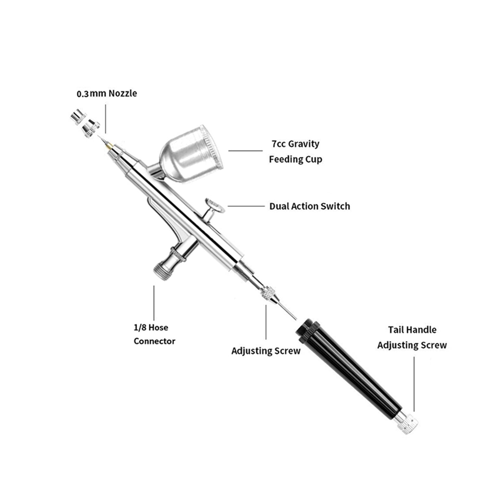 AC 131 Dual Action Red Airbrush Pen Spray Art Painting Tattoo Cake Makeup Beautifu Model Air Brush Gun ,Versatile applications