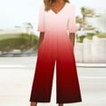 thumbnail image 2 of Ruimatai Women's Floral Print Jumpsuit with V-Neck Back Zipper Pockets Casual Short Sleeve Romper for Summer Spring Outdoor Wear, 2 of 5