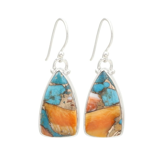 Turquoise Earrings Spiny Oyster Earrings 925 Sterling Silver Earrings Dangle Earrings Gifts for Women