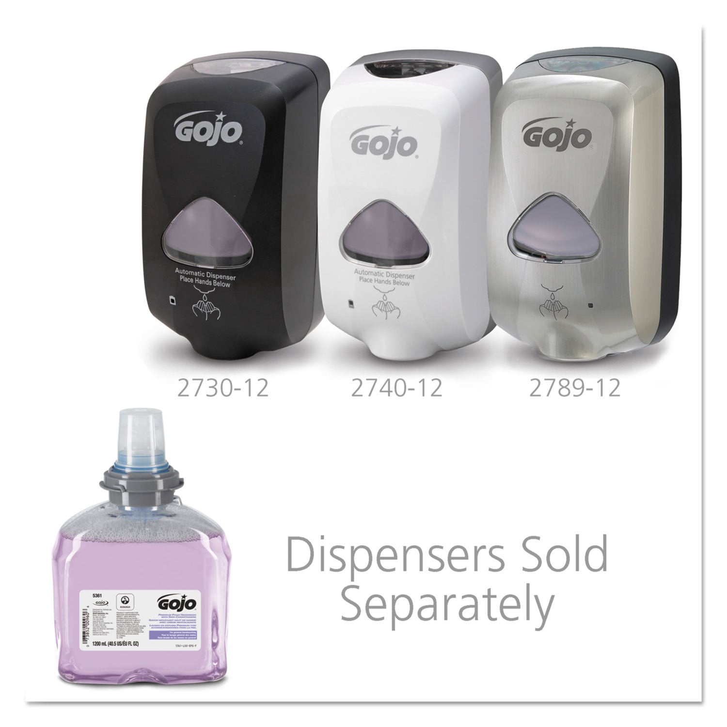 GOJO Foaming Soap Dispenser Refill Bottle Fruit Scent 1,200 mL 5361-02 2 Ct