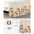 thumbnail image 3 of Orange Floral Bed Skirt Minimalism Watercolor Chrysanthemum Linen Bed Skirts Queen Size 18 Inch Drop, Wrap Around Dust Ruffle&nbsp;Bedskirt with Adjustable Elastic Belt for Queen Size Beds, 3 of 7