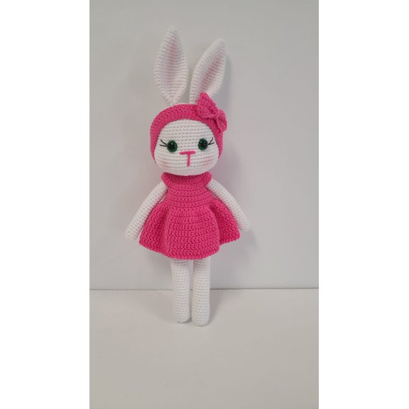 Handmade Amigurumi Rabbit Toy Buddy Bunny Easter Bunny Doll For Kids Unicex – Pink Rabbit- 4.72 inches